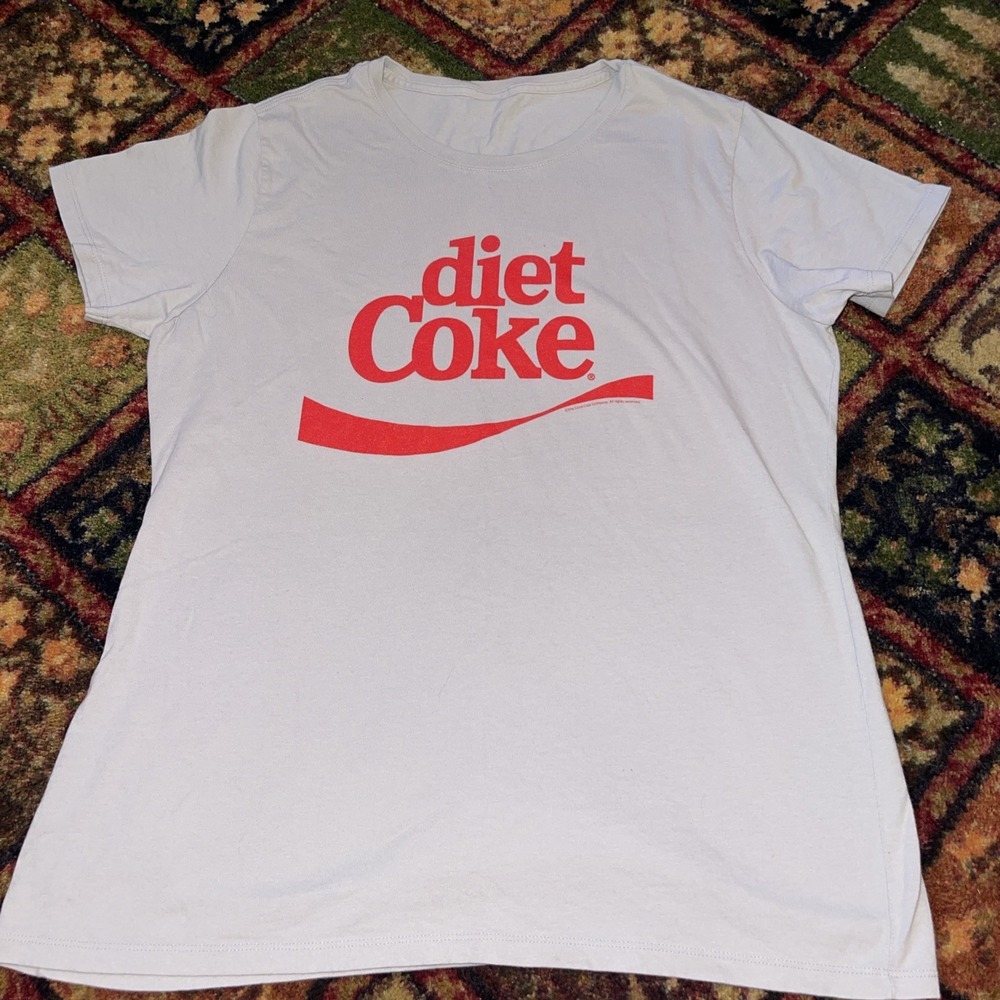 Diet Coke T-Shirt Women's Size L Gray Short Sleeve Logo Retro